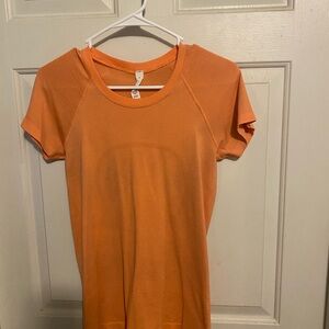 Lululemon Athletica Orange Fitted Short Sleeve Tee